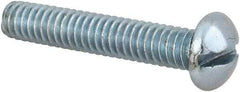 Value Collection - #12-24 UNC, 1-1/4" Length Under Head Slotted Drive Machine Screw - Round Head, Alloy Steel, Zinc-Plated Finish, Without Washer - Eagle Tool & Supply