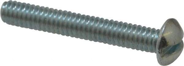 Value Collection - #12-24 UNC, 1-1/2" Length Under Head Slotted Drive Machine Screw - Round Head, Alloy Steel, Zinc-Plated Finish, Without Washer - Eagle Tool & Supply