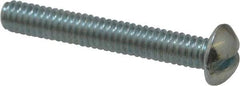 Value Collection - #12-24 UNC, 1-1/2" Length Under Head Slotted Drive Machine Screw - Round Head, Alloy Steel, Zinc-Plated Finish, Without Washer - Eagle Tool & Supply