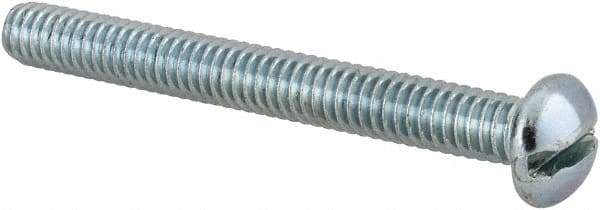 Value Collection - #12-24 UNC, 2" Length Under Head Slotted Drive Machine Screw - Round Head, Alloy Steel, Zinc-Plated Finish, Without Washer - Eagle Tool & Supply