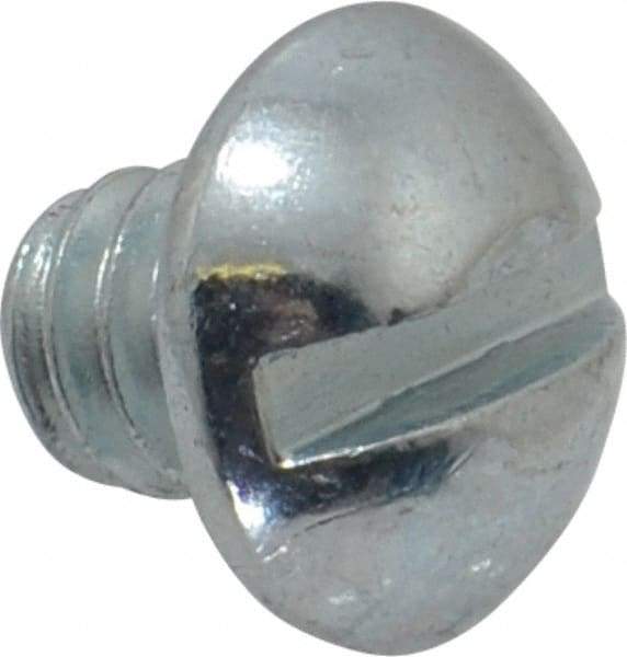 Value Collection - 1/4-20 UNC, 1/4" Length Under Head Slotted Drive Machine Screw - Round Head, Alloy Steel, Zinc-Plated Finish, Without Washer - Eagle Tool & Supply