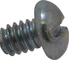 Value Collection - 1/4-20 UNC, 5/16" Length Under Head Slotted Drive Machine Screw - Round Head, Alloy Steel, Zinc-Plated Finish, Without Washer - Eagle Tool & Supply