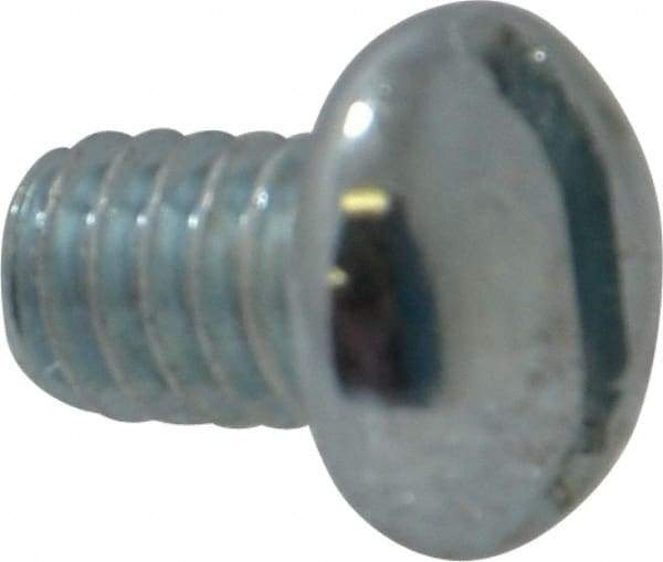 Value Collection - 1/4-20 UNC, 3/8" Length Under Head Slotted Drive Machine Screw - Round Head, Alloy Steel, Zinc-Plated Finish, Without Washer - Eagle Tool & Supply