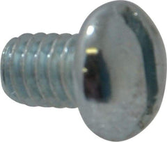 Value Collection - 1/4-20 UNC, 3/8" Length Under Head Slotted Drive Machine Screw - Round Head, Alloy Steel, Zinc-Plated Finish, Without Washer - Eagle Tool & Supply
