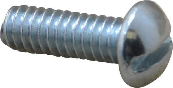 Value Collection - 1/4-20 UNC, 3/4" Length Under Head Slotted Drive Machine Screw - Round Head, Alloy Steel, Zinc-Plated Finish, Without Washer - Eagle Tool & Supply
