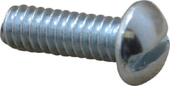 Value Collection - 1/4-20 UNC, 3/4" Length Under Head Slotted Drive Machine Screw - Round Head, Alloy Steel, Zinc-Plated Finish, Without Washer - Eagle Tool & Supply