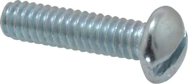 Value Collection - 1/4-20 UNC, 1" Length Under Head Slotted Drive Machine Screw - Round Head, Alloy Steel, Zinc-Plated Finish, Without Washer - Eagle Tool & Supply