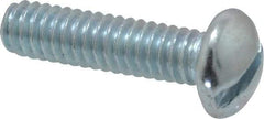 Value Collection - 1/4-20 UNC, 1" Length Under Head Slotted Drive Machine Screw - Round Head, Alloy Steel, Zinc-Plated Finish, Without Washer - Eagle Tool & Supply