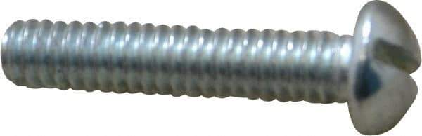 Value Collection - 1/4-20 UNC, 1-1/4" Length Under Head Slotted Drive Machine Screw - Round Head, Alloy Steel, Zinc-Plated Finish, Without Washer - Eagle Tool & Supply