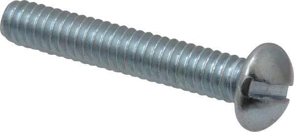 Value Collection - 1/4-20 UNC, 1-1/2" Length Under Head Slotted Drive Machine Screw - Round Head, Alloy Steel, Zinc-Plated Finish, Without Washer - Eagle Tool & Supply