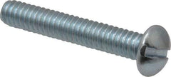 Value Collection - 1/4-20 UNC, 1-1/2" Length Under Head Slotted Drive Machine Screw - Round Head, Alloy Steel, Zinc-Plated Finish, Without Washer - Eagle Tool & Supply