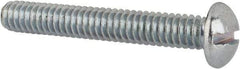 Value Collection - 1/4-20 UNC, 1-3/4" Length Under Head Slotted Drive Machine Screw - Round Head, Alloy Steel, Zinc-Plated Finish, Without Washer - Eagle Tool & Supply