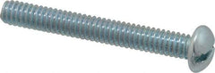 Value Collection - 1/4-20 UNC, 2" Length Under Head Slotted Drive Machine Screw - Round Head, Alloy Steel, Zinc-Plated Finish, Without Washer - Eagle Tool & Supply