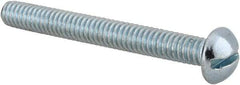 Value Collection - 1/4-20 UNC, 2-1/4" Length Under Head Slotted Drive Machine Screw - Round Head, Alloy Steel, Zinc-Plated Finish, Without Washer - Eagle Tool & Supply