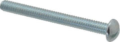 Value Collection - 1/4-20 UNC, 2-1/2" Length Under Head Slotted Drive Machine Screw - Round Head, Alloy Steel, Zinc-Plated Finish, Without Washer - Eagle Tool & Supply
