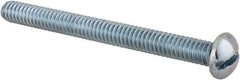 Value Collection - 1/4-20 UNC, 2-3/4" Length Under Head Slotted Drive Machine Screw - Round Head, Alloy Steel, Zinc-Plated Finish, Without Washer - Eagle Tool & Supply