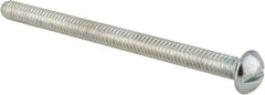Value Collection - 1/4-20 UNC, 3-1/2" Length Under Head Slotted Drive Machine Screw - Round Head, Alloy Steel, Zinc-Plated Finish, Without Washer - Eagle Tool & Supply
