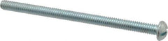 Value Collection - 1/4-20 UNC, 4" Length Under Head Slotted Drive Machine Screw - Round Head, Alloy Steel, Zinc-Plated Finish, Without Washer - Eagle Tool & Supply
