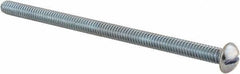 Value Collection - 1/4-20 UNC, 4-1/2" Length Under Head Slotted Drive Machine Screw - Round Head, Alloy Steel, Zinc-Plated Finish, Without Washer - Eagle Tool & Supply