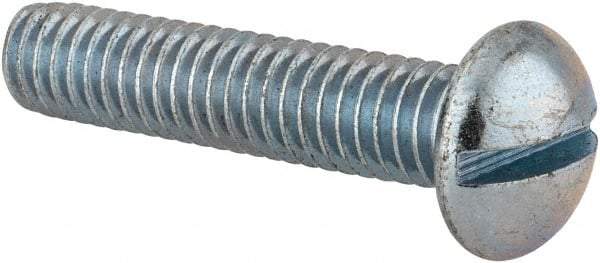 Value Collection - 5/16-18 UNC, 1-1/2" Length Under Head Slotted Drive Machine Screw - Round Head, Alloy Steel, Zinc-Plated Finish, Without Washer - Eagle Tool & Supply