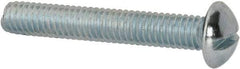 Value Collection - 5/16-18 UNC, 2" Length Under Head Slotted Drive Machine Screw - Round Head, Alloy Steel, Zinc-Plated Finish, Without Washer - Eagle Tool & Supply