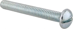 Value Collection - 5/16-18 UNC, 2-1/2" Length Under Head Slotted Drive Machine Screw - Round Head, Alloy Steel, Zinc-Plated Finish, Without Washer - Eagle Tool & Supply