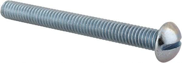 Value Collection - 5/16-18 UNC, 3" Length Under Head Slotted Drive Machine Screw - Round Head, Alloy Steel, Zinc-Plated Finish, Without Washer - Eagle Tool & Supply