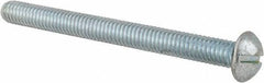 Value Collection - 5/16-18 UNC, 3-1/2" Length Under Head Slotted Drive Machine Screw - Round Head, Alloy Steel, Zinc-Plated Finish, Without Washer - Eagle Tool & Supply