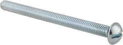 Value Collection - 5/16-18 UNC, 4" Length Under Head Slotted Drive Machine Screw - Round Head, Alloy Steel, Zinc-Plated Finish, Without Washer - Eagle Tool & Supply