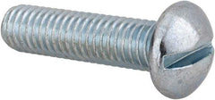 Value Collection - 3/8-16 UNC, 1-1/2" Length Under Head Slotted Drive Machine Screw - Round Head, Alloy Steel, Zinc-Plated Finish, Without Washer - Eagle Tool & Supply