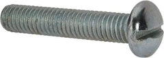 Value Collection - 3/8-16 UNC, 2" Length Under Head Slotted Drive Machine Screw - Round Head, Alloy Steel, Zinc-Plated Finish, Without Washer - Eagle Tool & Supply
