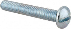 Value Collection - 3/8-16 UNC, 2-1/2" Length Under Head Slotted Drive Machine Screw - Round Head, Alloy Steel, Zinc-Plated Finish, Without Washer - Eagle Tool & Supply
