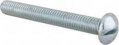 Value Collection - 3/8-16 UNC, 3" Length Under Head Slotted Drive Machine Screw - Round Head, Alloy Steel, Zinc-Plated Finish, Without Washer - Eagle Tool & Supply