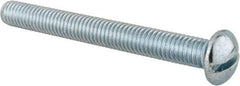 Value Collection - 3/8-16 UNC, 3-1/2" Length Under Head Slotted Drive Machine Screw - Round Head, Alloy Steel, Zinc-Plated Finish, Without Washer - Eagle Tool & Supply