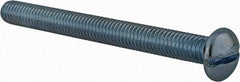 Value Collection - 3/8-16 UNC, 4" Length Under Head Slotted Drive Machine Screw - Round Head, Alloy Steel, Zinc-Plated Finish, Without Washer - Eagle Tool & Supply