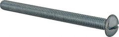 Value Collection - 3/8-16 UNC, 4-1/2" Length Under Head Slotted Drive Machine Screw - Round Head, Alloy Steel, Zinc-Plated Finish, Without Washer - Eagle Tool & Supply