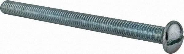 Value Collection - 3/8-16 UNC, 5" Length Under Head Slotted Drive Machine Screw - Round Head, Alloy Steel, Zinc-Plated Finish, Without Washer - Eagle Tool & Supply