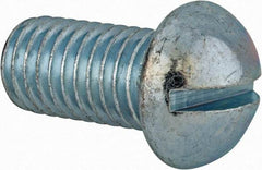 Value Collection - 1/2-13 UNC, 1" Length Under Head Slotted Drive Machine Screw - Round Head, Alloy Steel, Zinc-Plated Finish, Without Washer - Eagle Tool & Supply