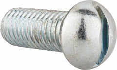 Value Collection - 1/2-13 UNC, 1-1/4" Length Under Head Slotted Drive Machine Screw - Round Head, Alloy Steel, Zinc-Plated Finish, Without Washer - Eagle Tool & Supply