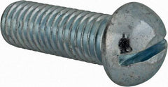 Value Collection - 1/2-13 UNC, 1-1/2" Length Under Head Slotted Drive Machine Screw - Round Head, Alloy Steel, Zinc-Plated Finish, Without Washer - Eagle Tool & Supply