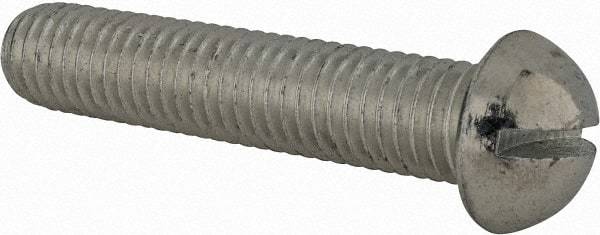 Value Collection - 1/2-13 UNC, 2-1/2" Length Under Head Slotted Drive Machine Screw - Round Head, Alloy Steel, Zinc-Plated Finish, Without Washer - Eagle Tool & Supply