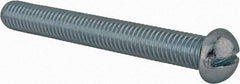 Value Collection - 1/2-13 UNC, 4" Length Under Head Slotted Drive Machine Screw - Round Head, Grade J82 Steel, Zinc-Plated Finish, Without Washer - Eagle Tool & Supply