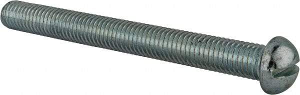 Value Collection - 1/2-13 UNC, 5" Length Under Head Slotted Drive Machine Screw - Round Head, Alloy Steel, Zinc-Plated Finish, Without Washer - Eagle Tool & Supply