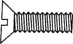 Value Collection - M5x0.80 Metric Coarse, 75mm OAL Slotted Drive Machine Screw - Flat Head, Grade 316 & A4 Stainless Steel, Uncoated, Without Washer - Eagle Tool & Supply