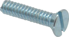 Value Collection - #4-40 UNC, 1/2" OAL Slotted Drive Machine Screw - Flat Head, Grade 2 Steel, Zinc-Plated Finish, Without Washer - Eagle Tool & Supply