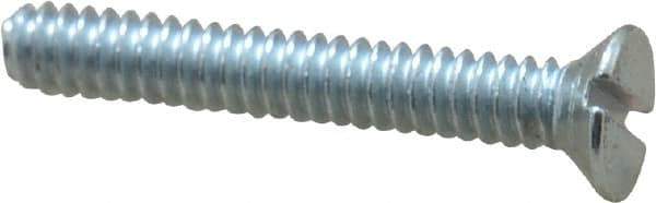 Value Collection - #4-40 UNC, 3/4" OAL Slotted Drive Machine Screw - Flat Head, Grade J82 Steel, Zinc-Plated Finish, Without Washer - Eagle Tool & Supply