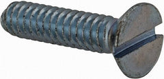 Value Collection - #6-32 UNC, 5/8" OAL Slotted Drive Machine Screw - Flat Head, Grade J82 Steel, Zinc-Plated Finish, Without Washer - Eagle Tool & Supply