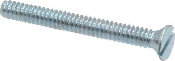 Value Collection - #6-32 UNC, 1-1/4" OAL Slotted Drive Machine Screw - Flat Head, Grade 2 Steel, Zinc-Plated Finish, Without Washer - Eagle Tool & Supply