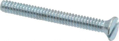 Value Collection - #6-32 UNC, 1-1/4" OAL Slotted Drive Machine Screw - Flat Head, Grade 2 Steel, Zinc-Plated Finish, Without Washer - Eagle Tool & Supply
