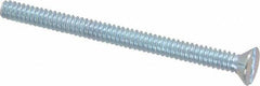 Value Collection - #6-32 UNC, 1-3/4" OAL Slotted Drive Machine Screw - Flat Head, Grade 2 Steel, Zinc-Plated Finish, Without Washer - Eagle Tool & Supply